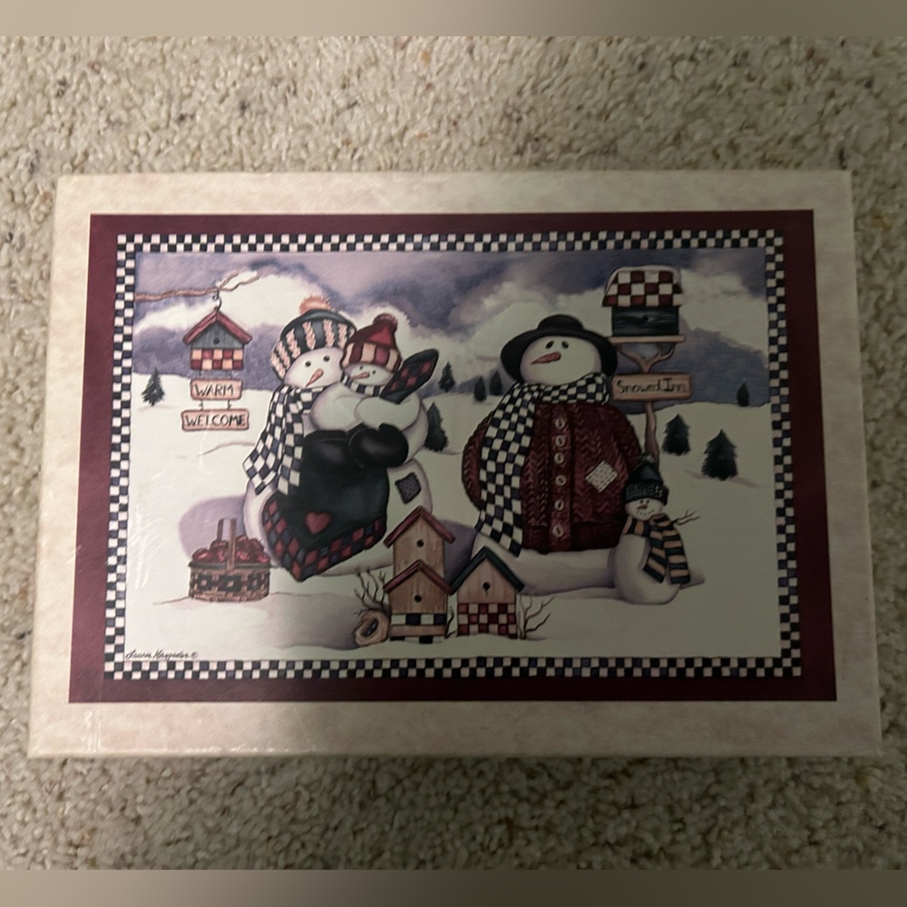 Laurie Korsgarden Snowman Scene Box with Greeting Cards